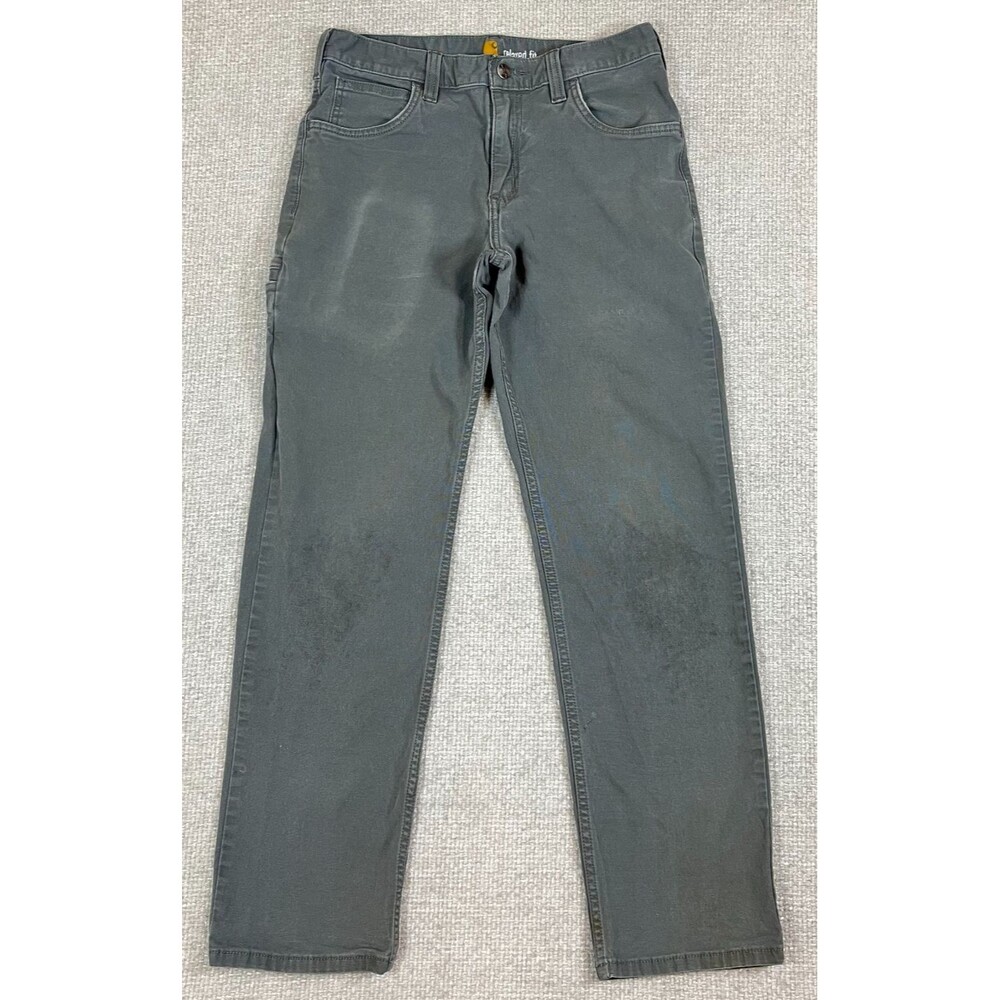 Carhartt Rigby Work Pants Men's 30x29 Gray Relaxed Straight Rugged Flex